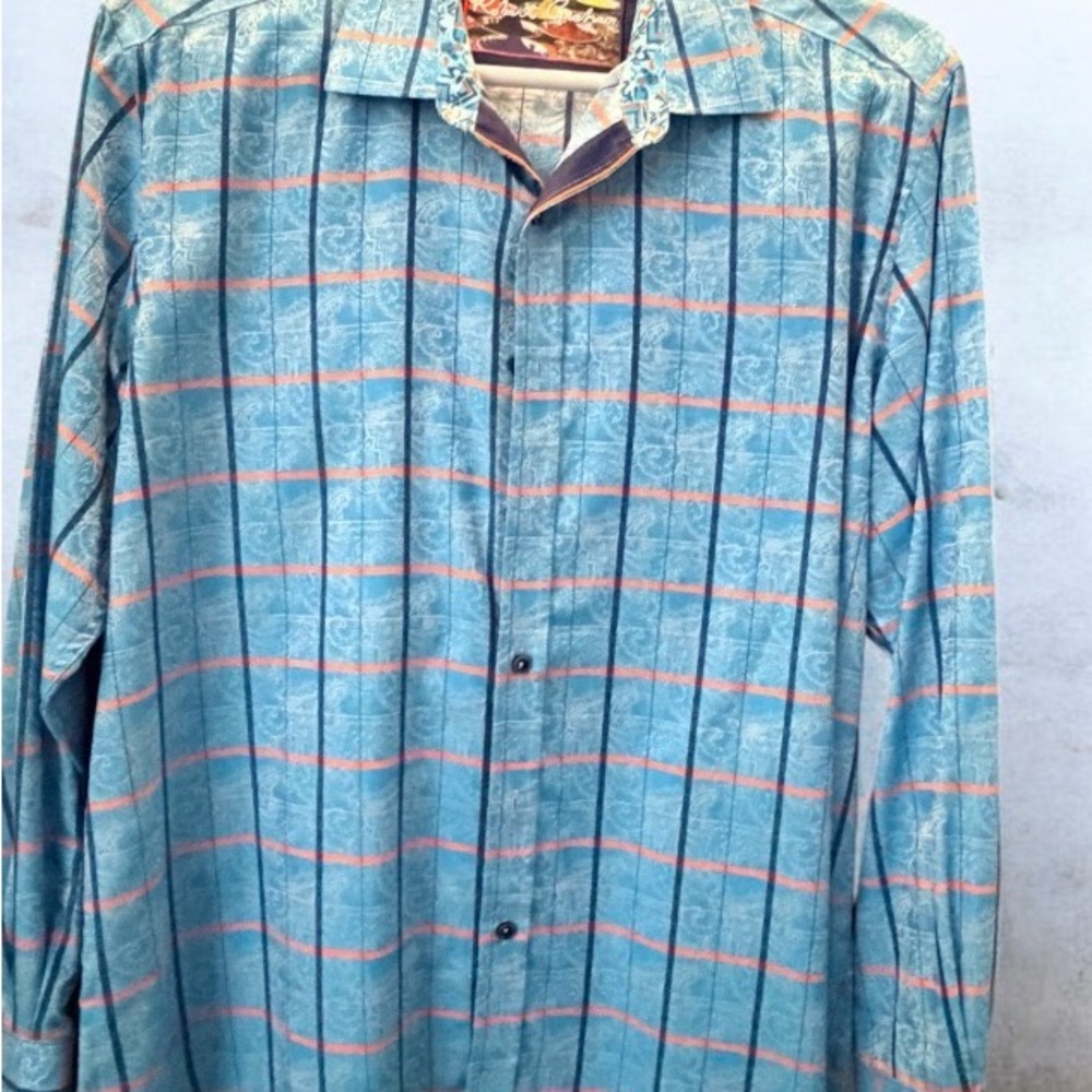 Robert Graham Blue and Pink Patterned Shirt